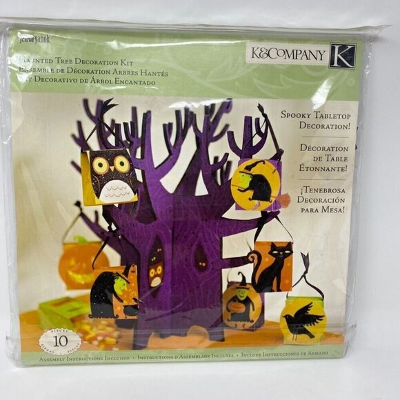 K & Company Haunted Tree Decoration Kit Spooky Tabletop Decor Favor Boxes - Picture 1 of 6